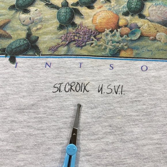 VINTAGE Green Sea Turtles 1992 Shirt Adult XL Endangered Species Ocean St Croix - Picture 12 of 12